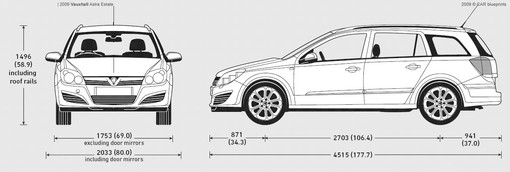 dimensions of a vauxhall astra alt