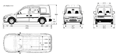 vauxhall combo load dimensions alt
