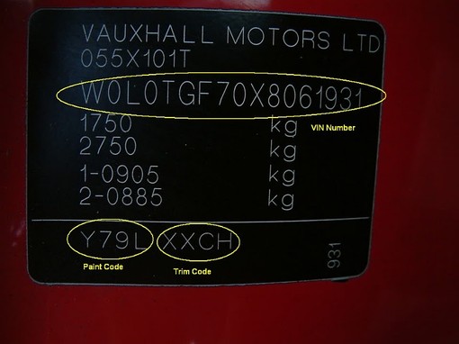 vauxhall astra paint code alt