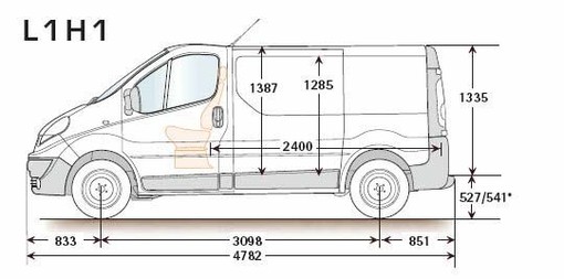 vauxhall vivaro dimensions alt