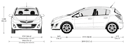 vauxhall corsa dimensions alt