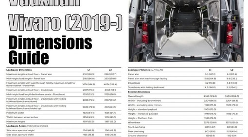 vauxhall vivaro measurements alt
