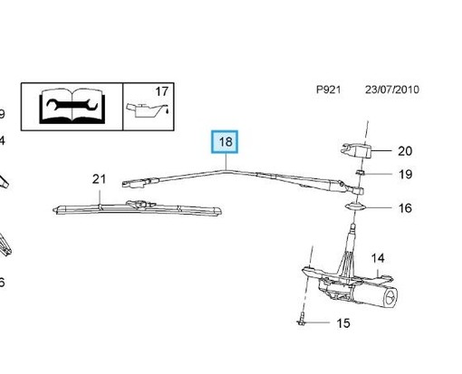 vauxhall vectra rear wiper arm alt